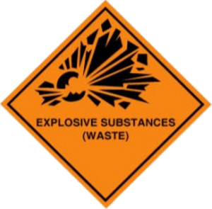 Warning label 1: Explosive substances