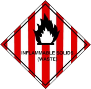 Warning label 3: Inflammable solids